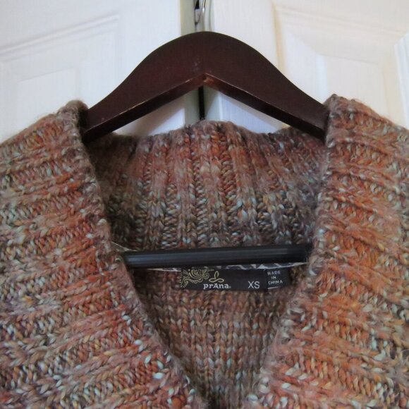 PRANA Clause Marled Knit V Neck Sweater in Sundried Terracotta - Size XS - Picture 6 of 14